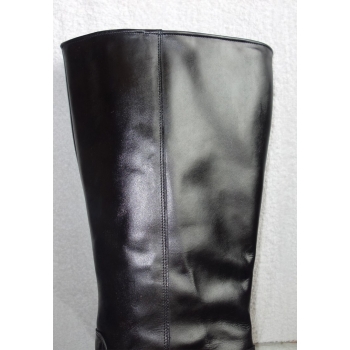 Kozaki ze skóry z szeroką cholewką 46 cm